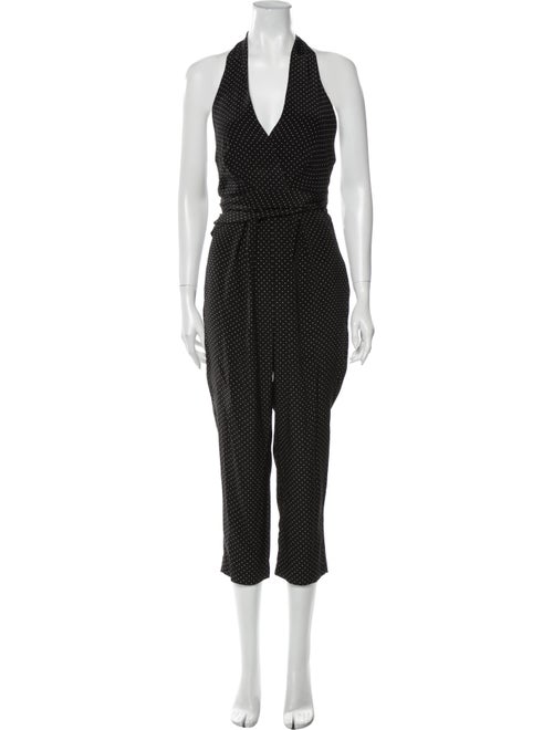 Zimmermann Silk Polka Dot Print Jumpsuit Black