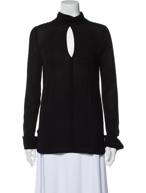 Zimmermann Mock Neck Long Sleeve Blouse Black