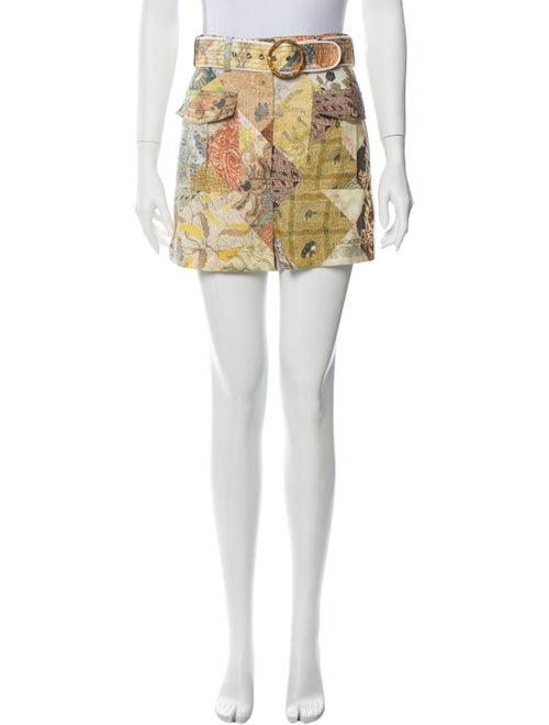 Zimmermann Linen Mini Shorts Yellow