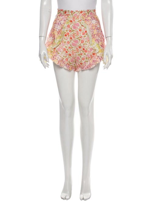 Zimmermann Linen Mini Shorts Pink