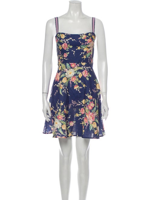 Zimmermann Linen Mini Dress Blue
