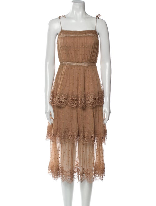 Zimmermann Silk Mini Dress Brown