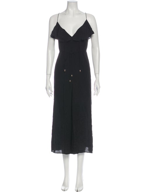 Zimmermann Silk V-Neck Jumpsuit Black