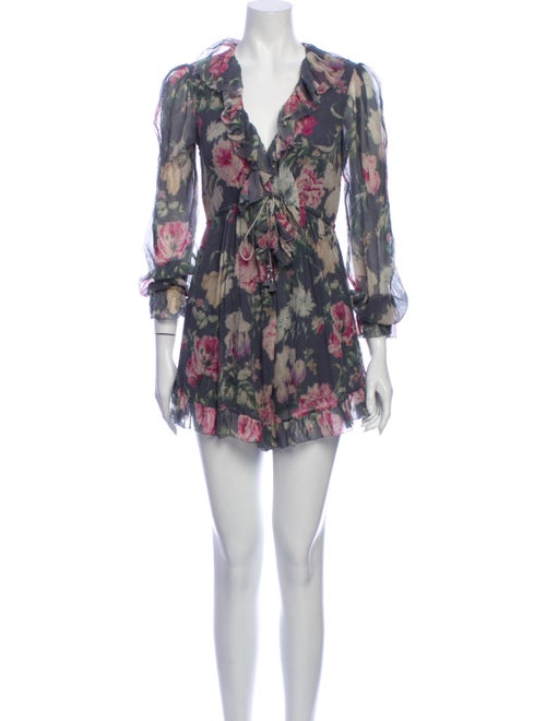 Zimmermann Silk Floral Print Romper