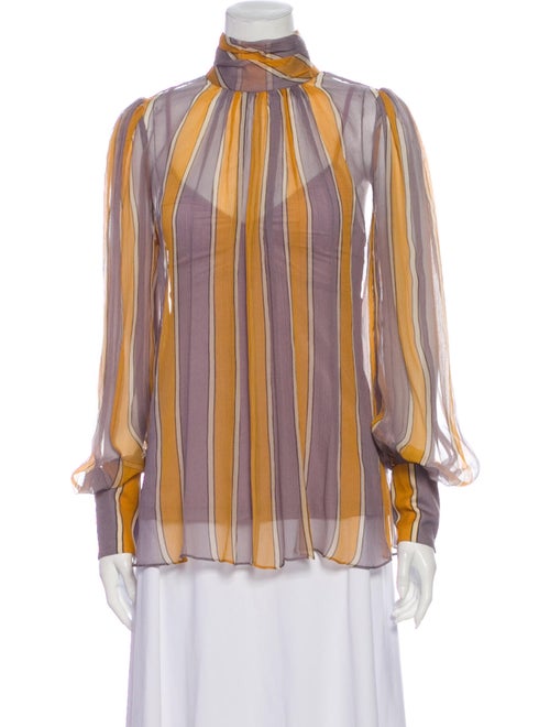Zimmermann Silk Striped Blouse Purple