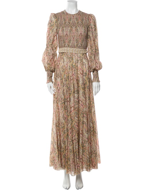 Zimmermann Paisley Print Long Dress Pink