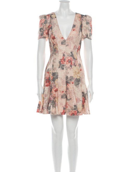 Zimmermann Linen Mini Dress Pink
