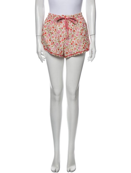 Zimmermann Floral Print Mini Shorts Pink