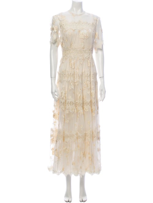 Zimmermann Lace Pattern Long Dress White