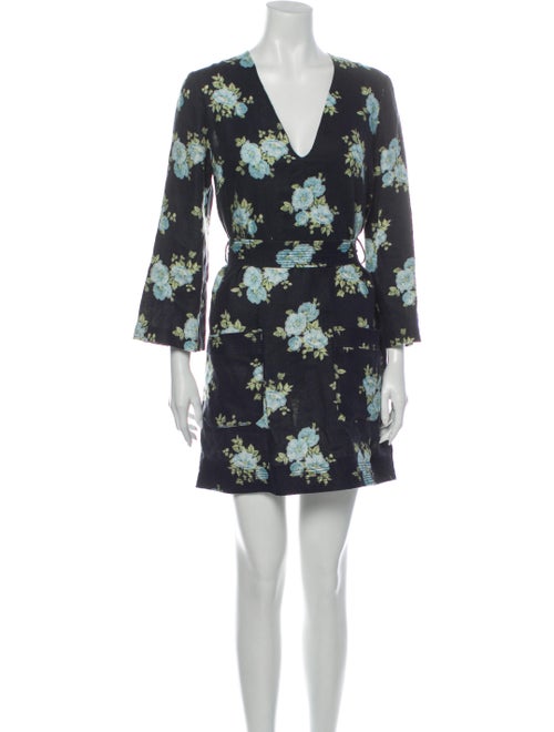Zimmermann Linen Mini Dress Blue