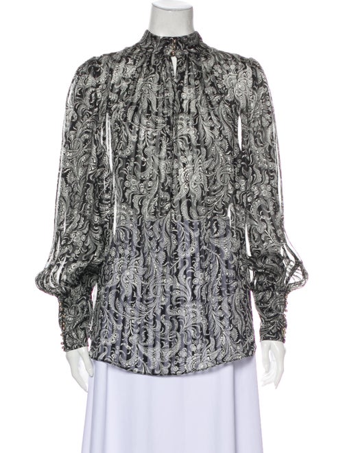 Zimmermann Silk Printed Blouse Black