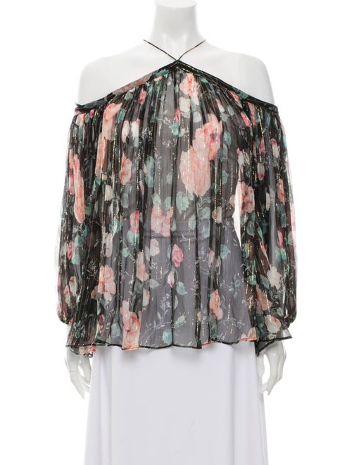 Zimmermann Silk Floral Print Blouse Black