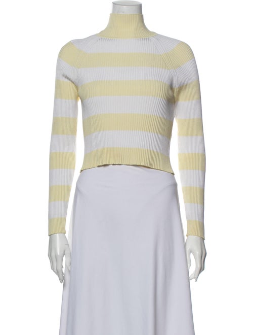 Zimmermann Striped Turtleneck Sweater White
