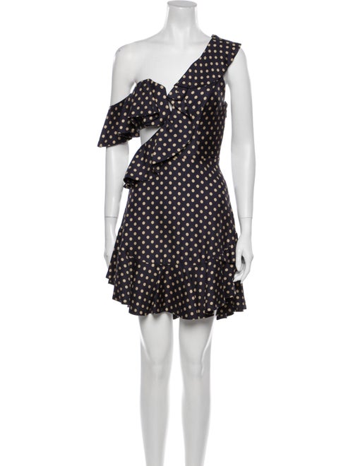 Zimmermann Polka Dot Print Mini Dress Blue