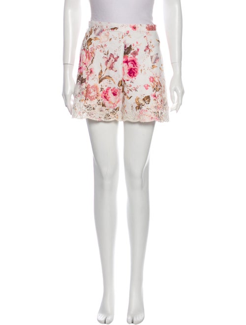 Zimmermann Floral Print Mini Shorts White