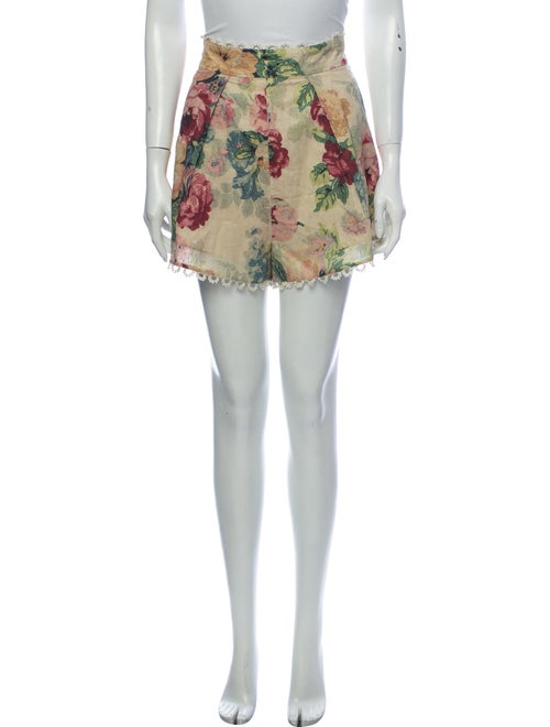 Zimmermann Floral Print Mini Shorts