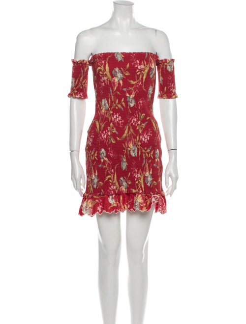 Zimmermann Floral Print Mini Dress Red
