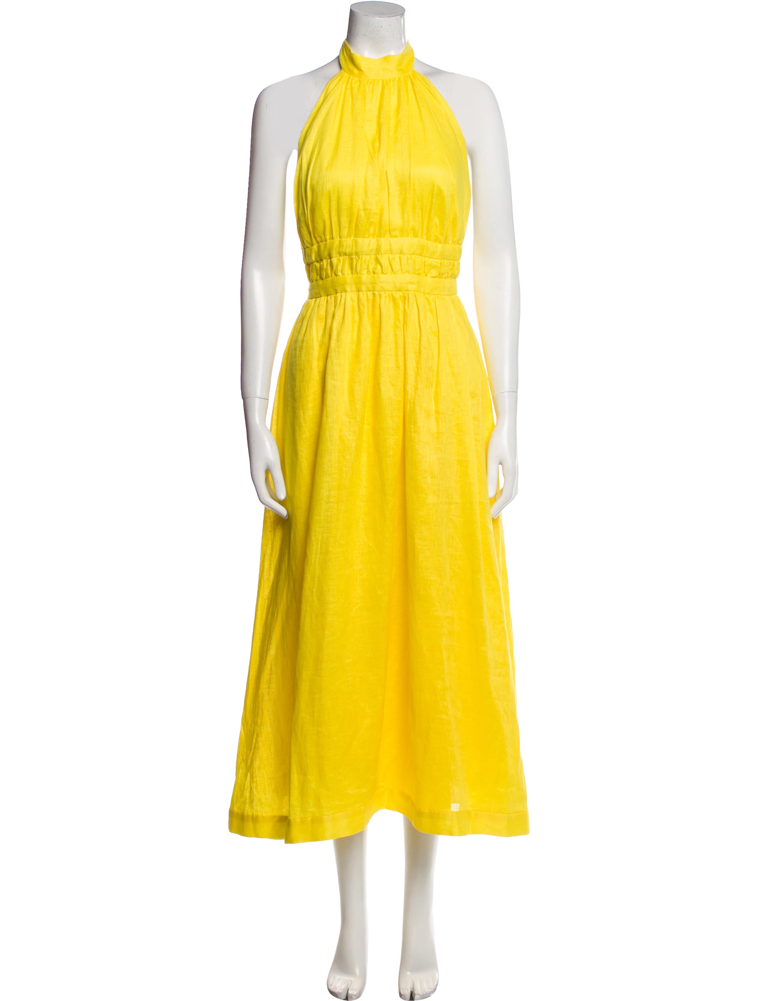 Zimmermann Linen Long Dress Yellow Dresses, Clothing WZI85913 The