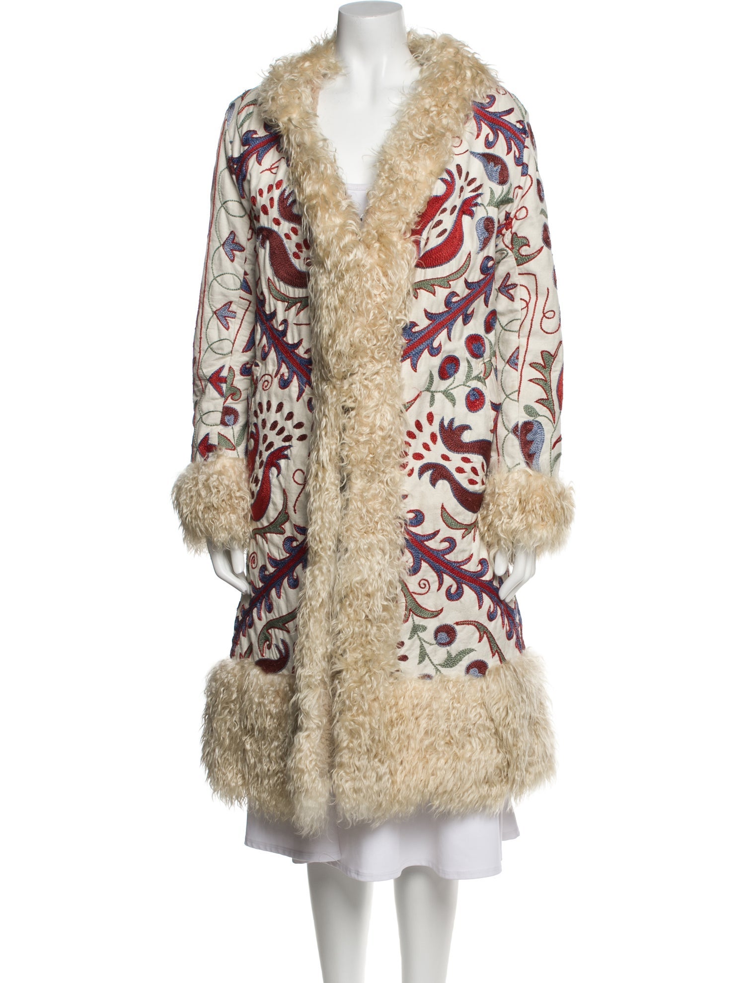 Zazi Floral Print Faux Fur Coat