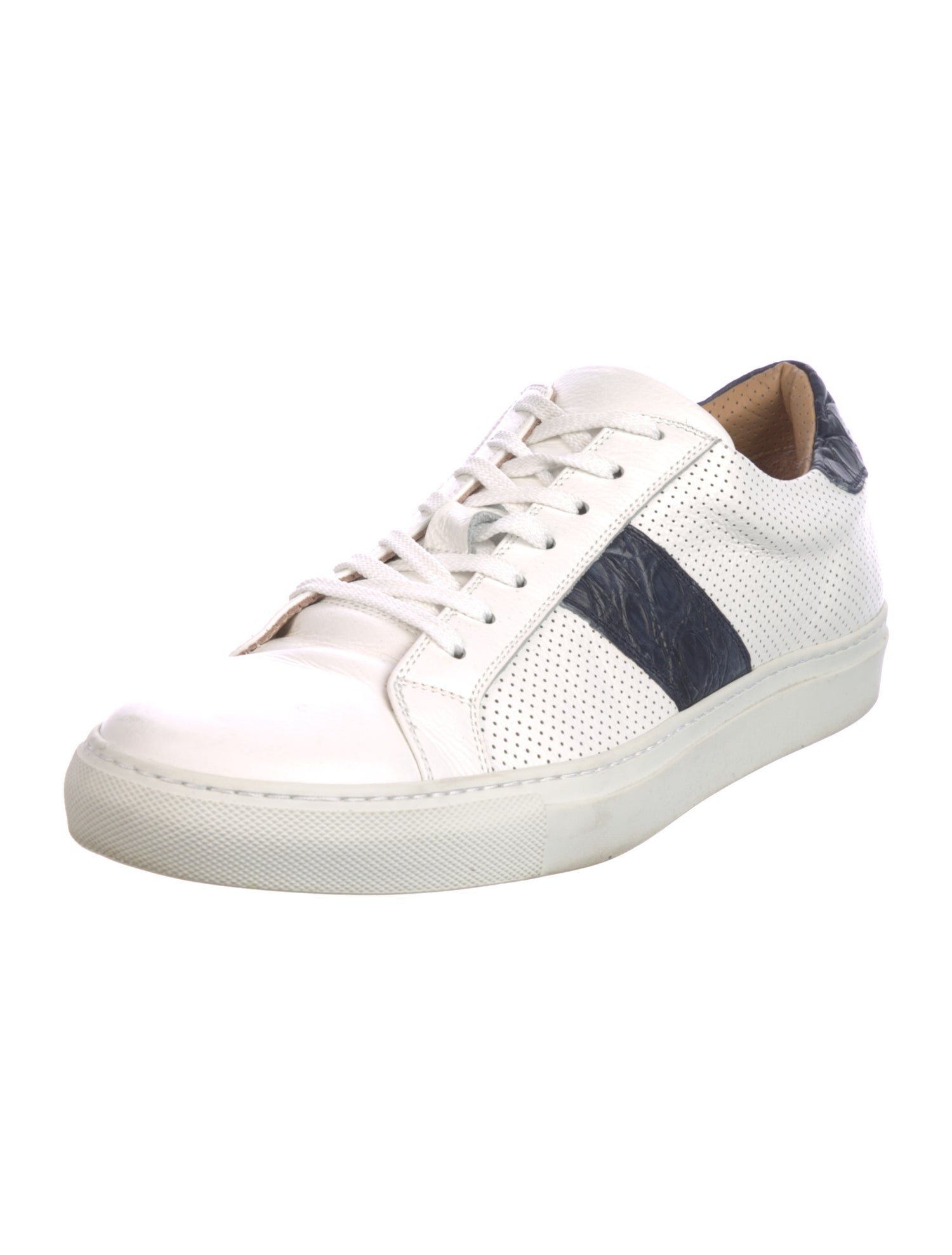 Zelli Leather Colorblock Pattern Sneakers