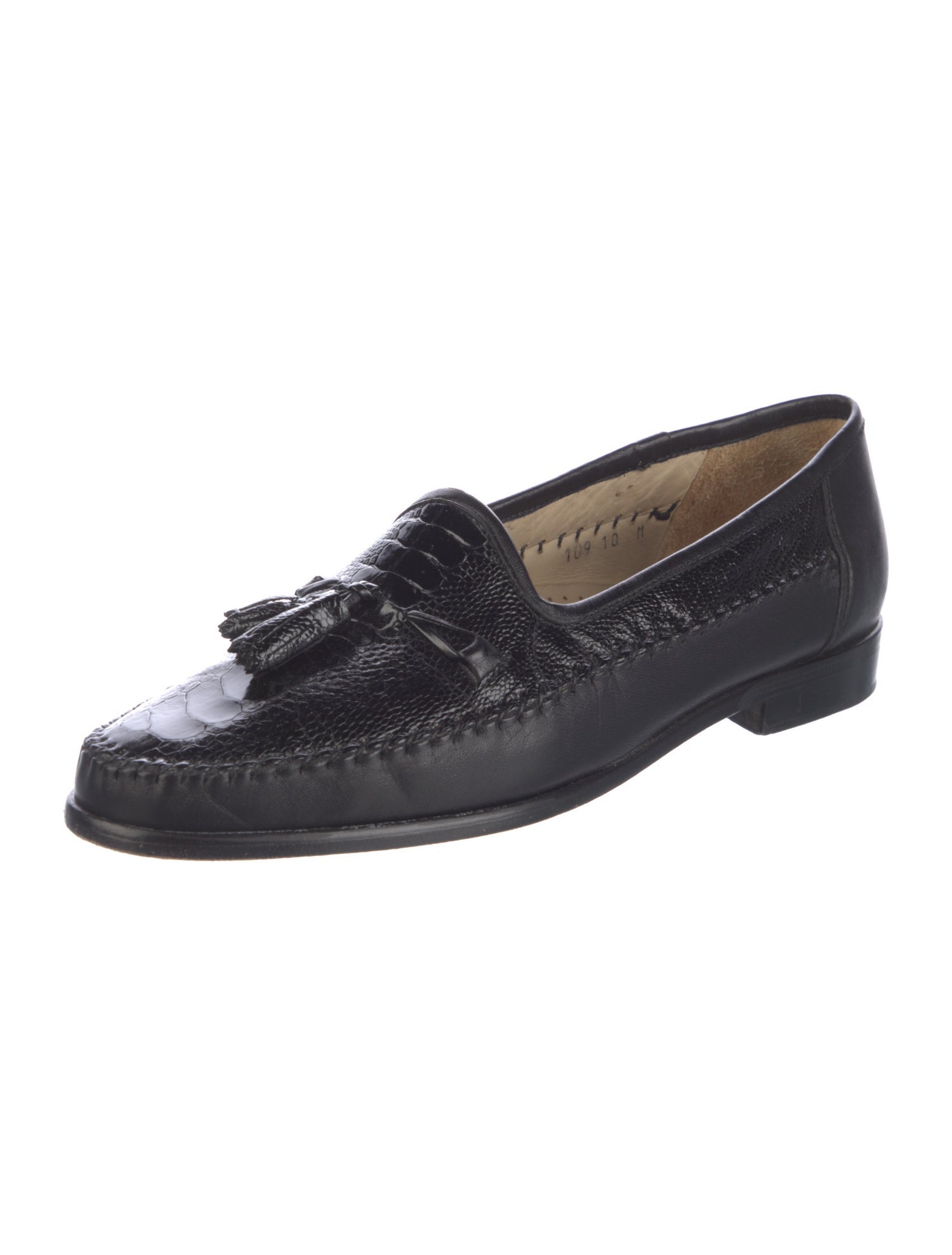 Zelli Ostrich Leg Tassel Accents Dress Loafers