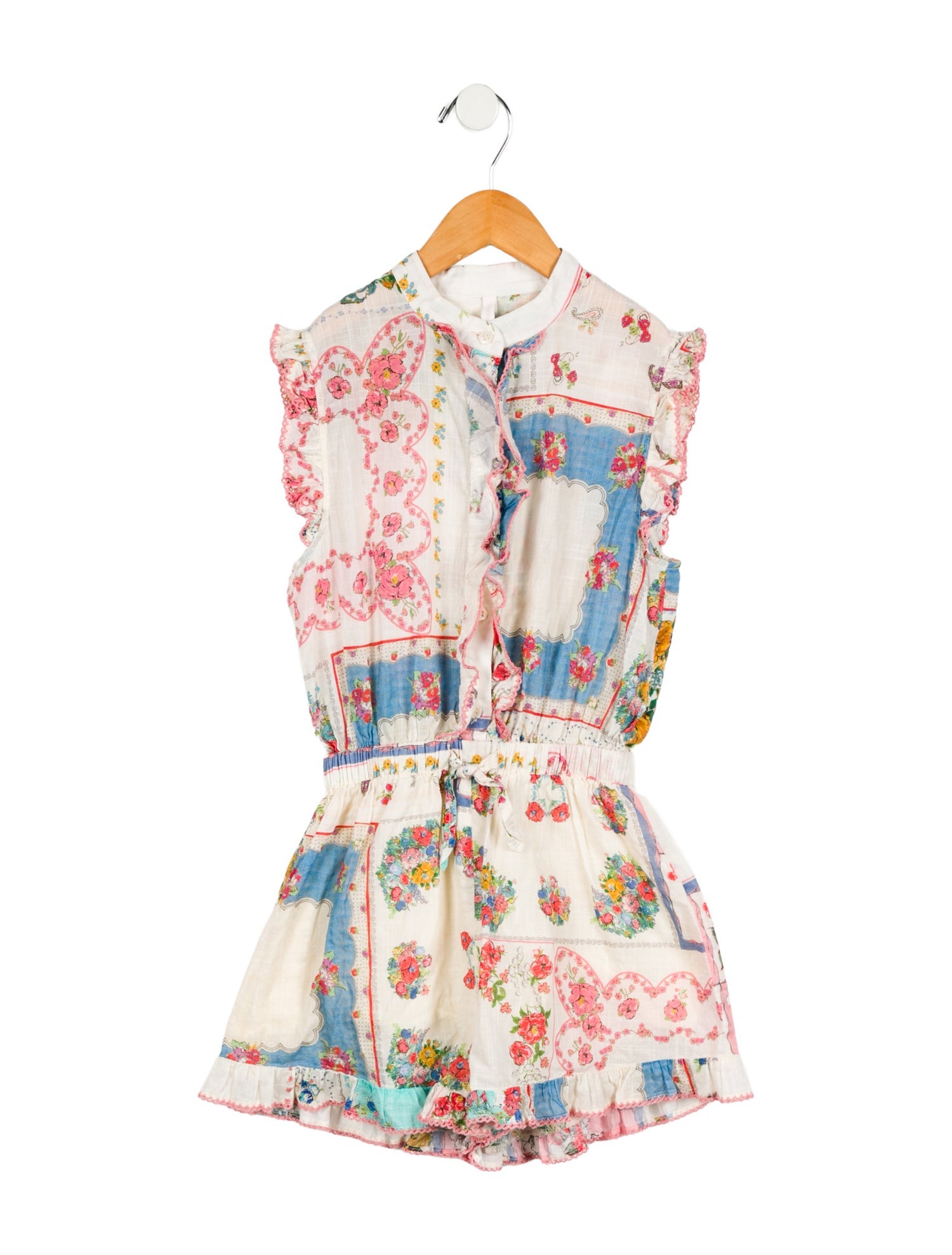Zimmermann Kids Girls' Sleeveless Floral Print Romper