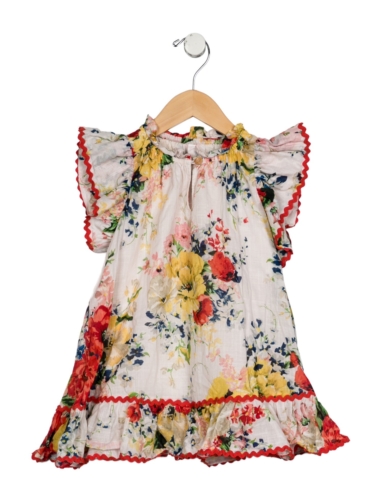 Zimmermann Kids Girls' Floral Print Short Sleeved Dress