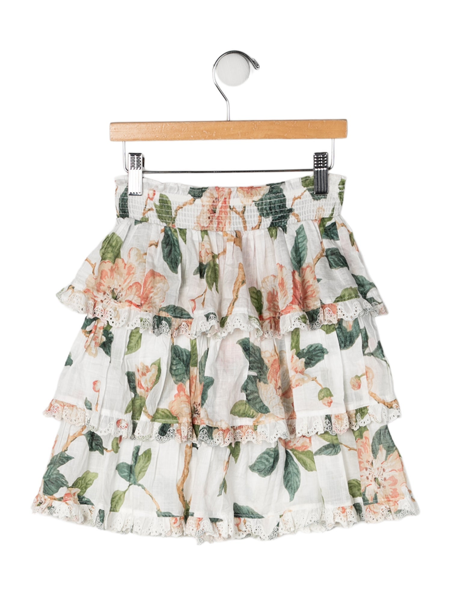 Zimmermann Kids Cotton Floral Print Skirt