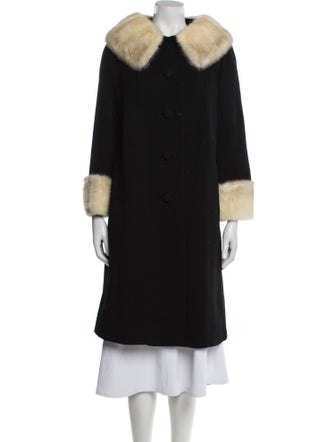 Zinman Furs Wool Colorblock Pattern Faux Fur Coat