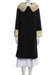 Zinman Furs Wool Colorblock Pattern Faux Fur Coat