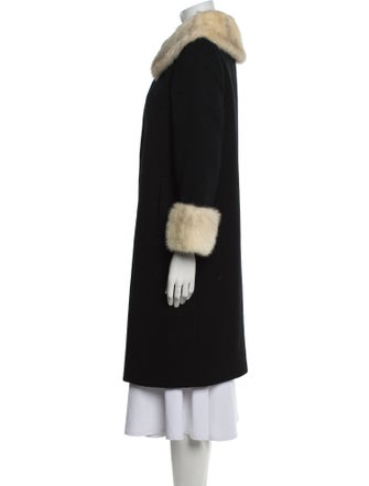 Zinman Furs Wool Colorblock Pattern Faux Fur Coat