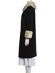 Zinman Furs Wool Colorblock Pattern Faux Fur Coat