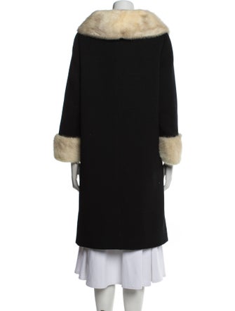 Zinman Furs Wool Colorblock Pattern Faux Fur Coat