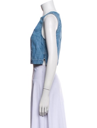 3x1 Crew Neck Sleeveless Crop Top