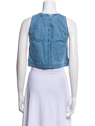 3x1 Crew Neck Sleeveless Crop Top