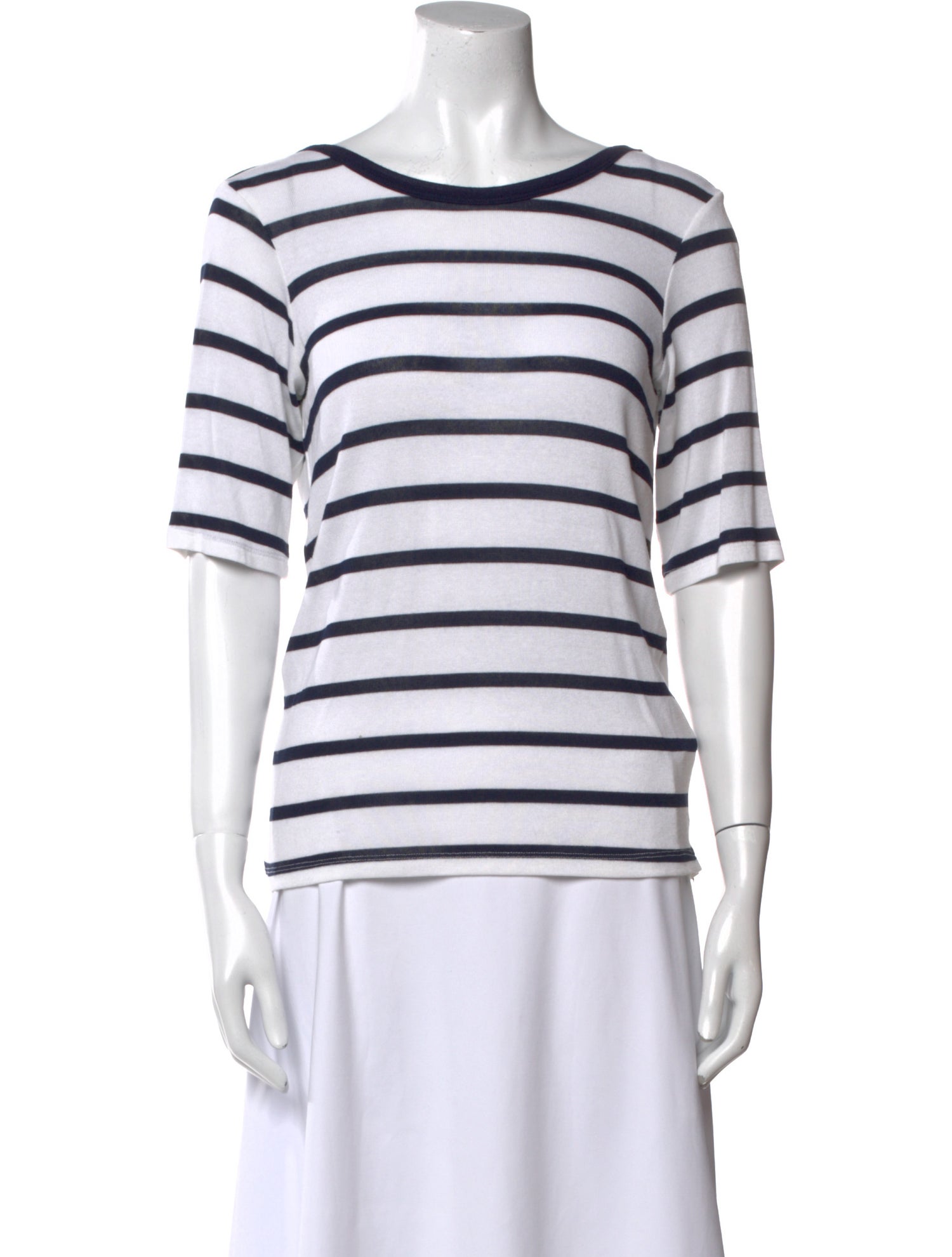 3x1 Striped Bateau Neckline T-Shirt