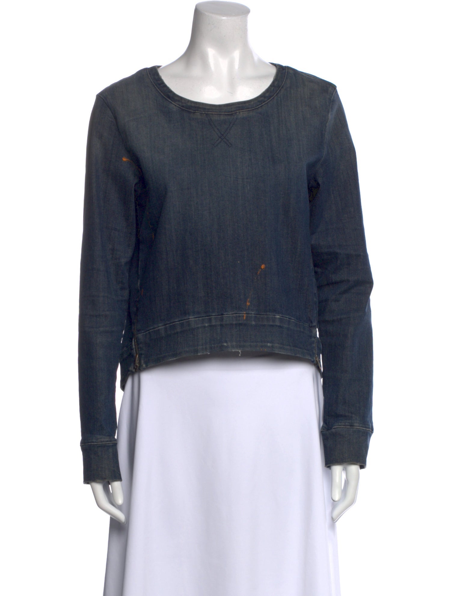 3x1 Scoop Neck Long Sleeve Sweatshirt