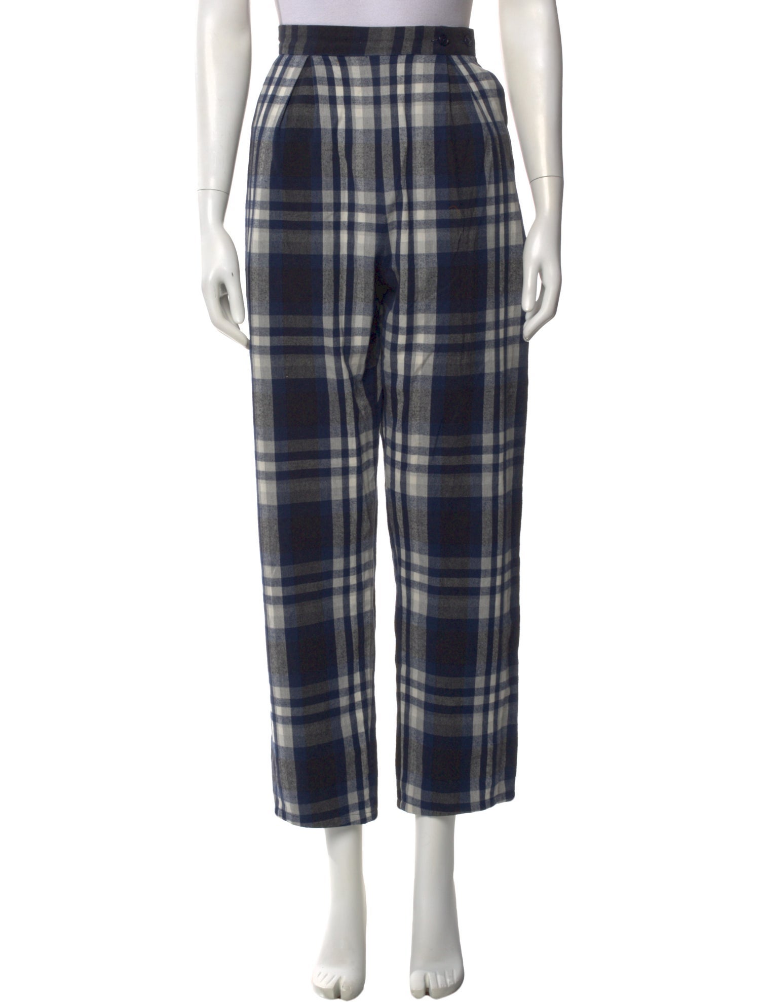 3x1 Plaid Print Straight Leg Pants