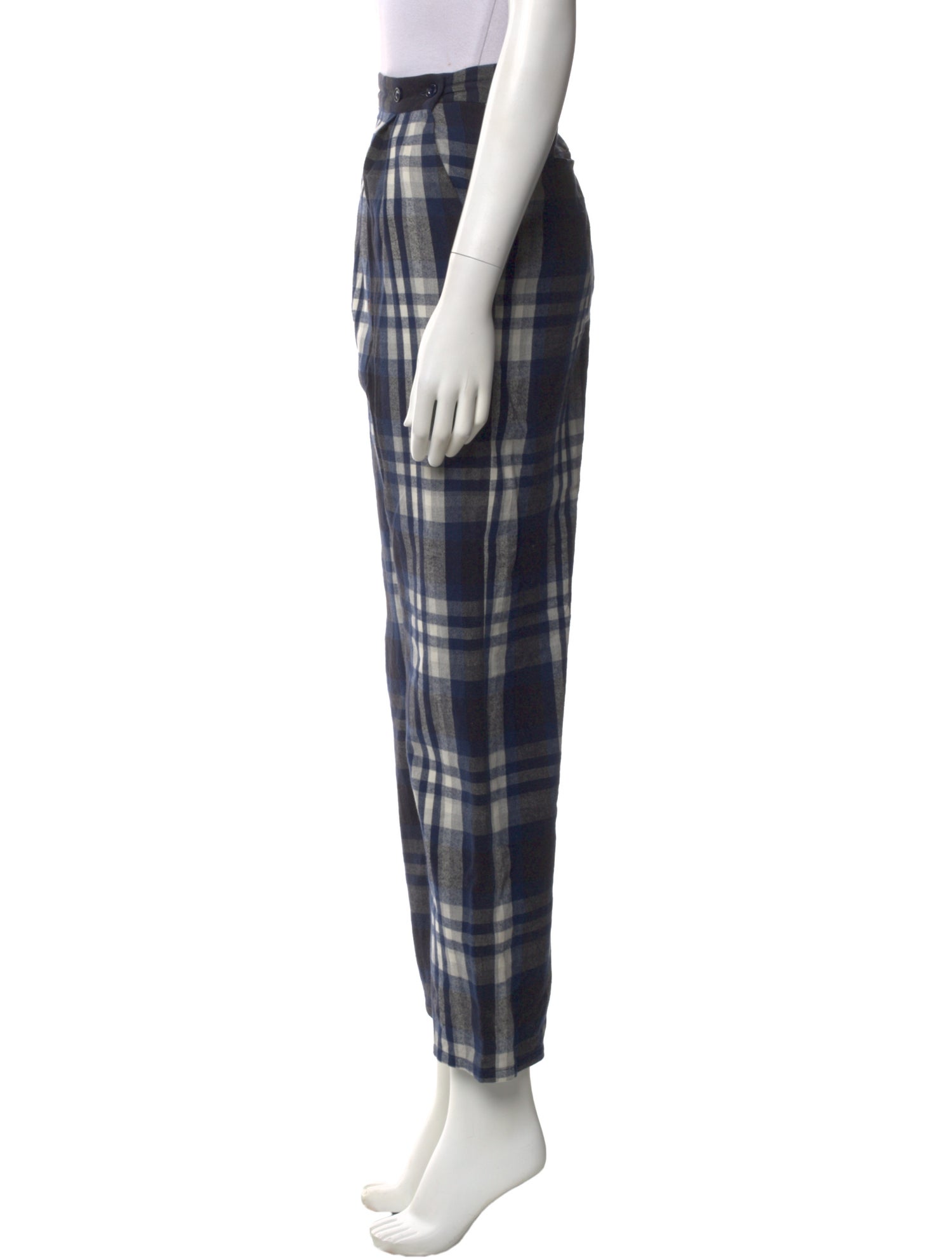 3x1 Plaid Print Straight Leg Pants