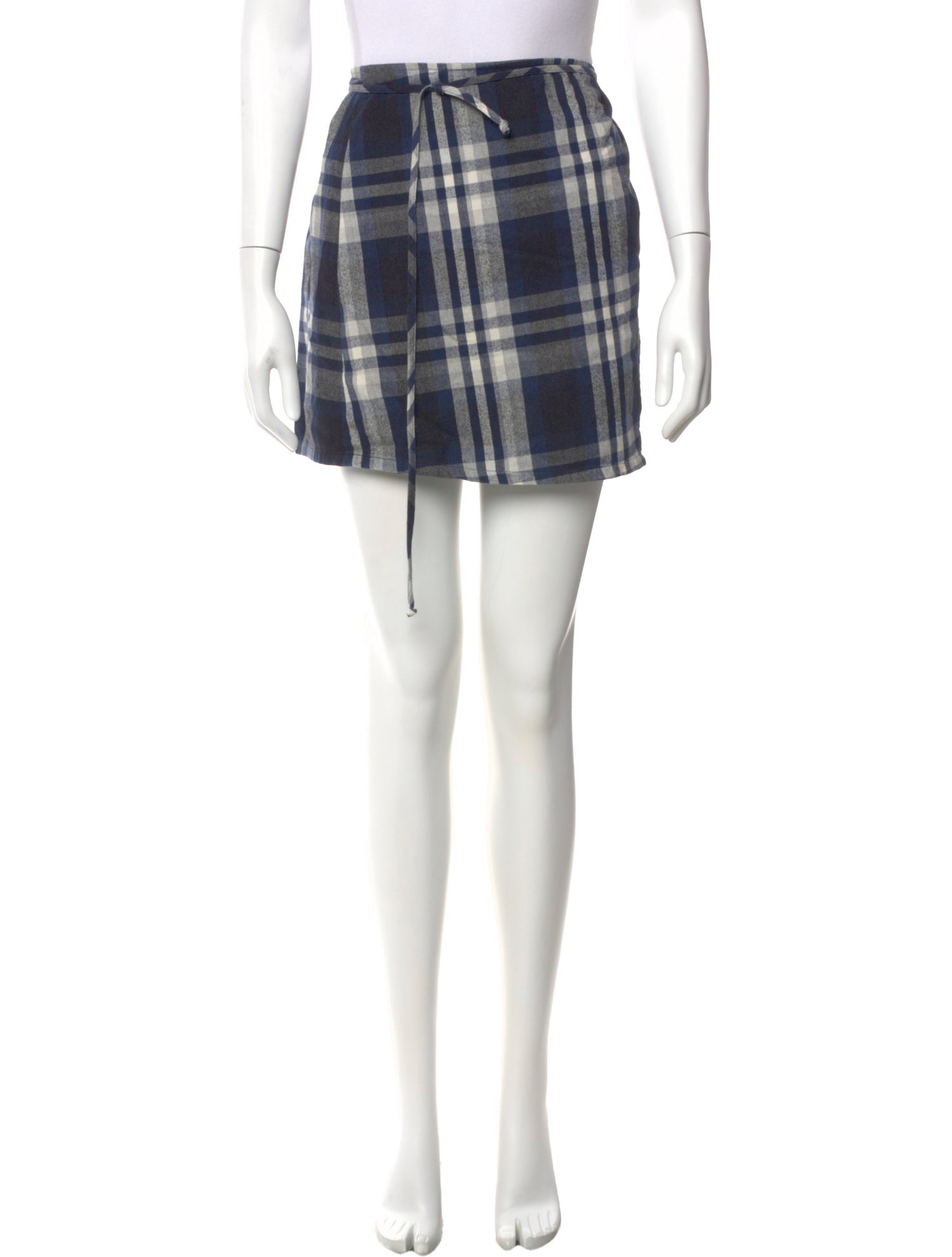 3x1 Plaid Print Mini Skirt