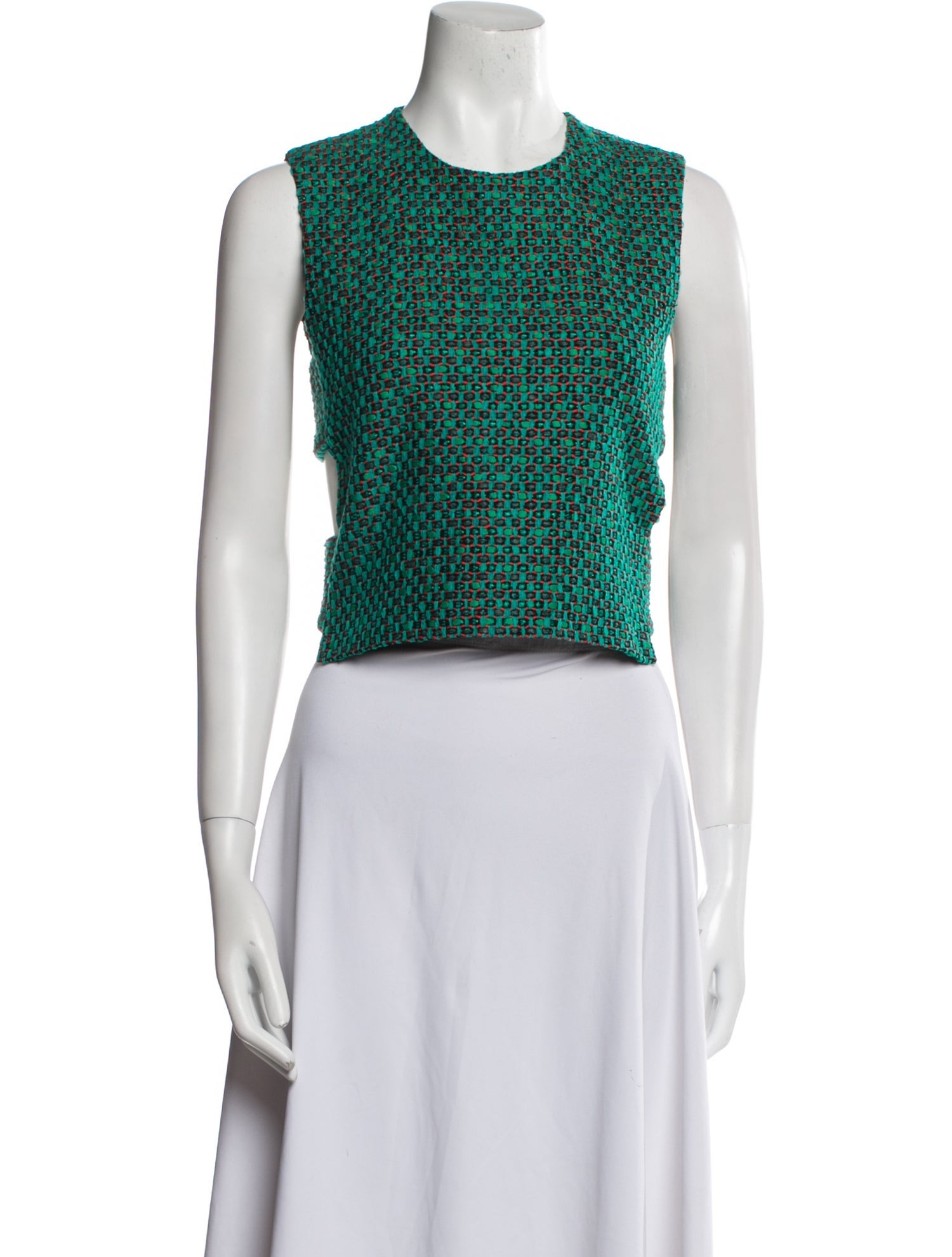 Novis Printed Crew Neck Crop Top