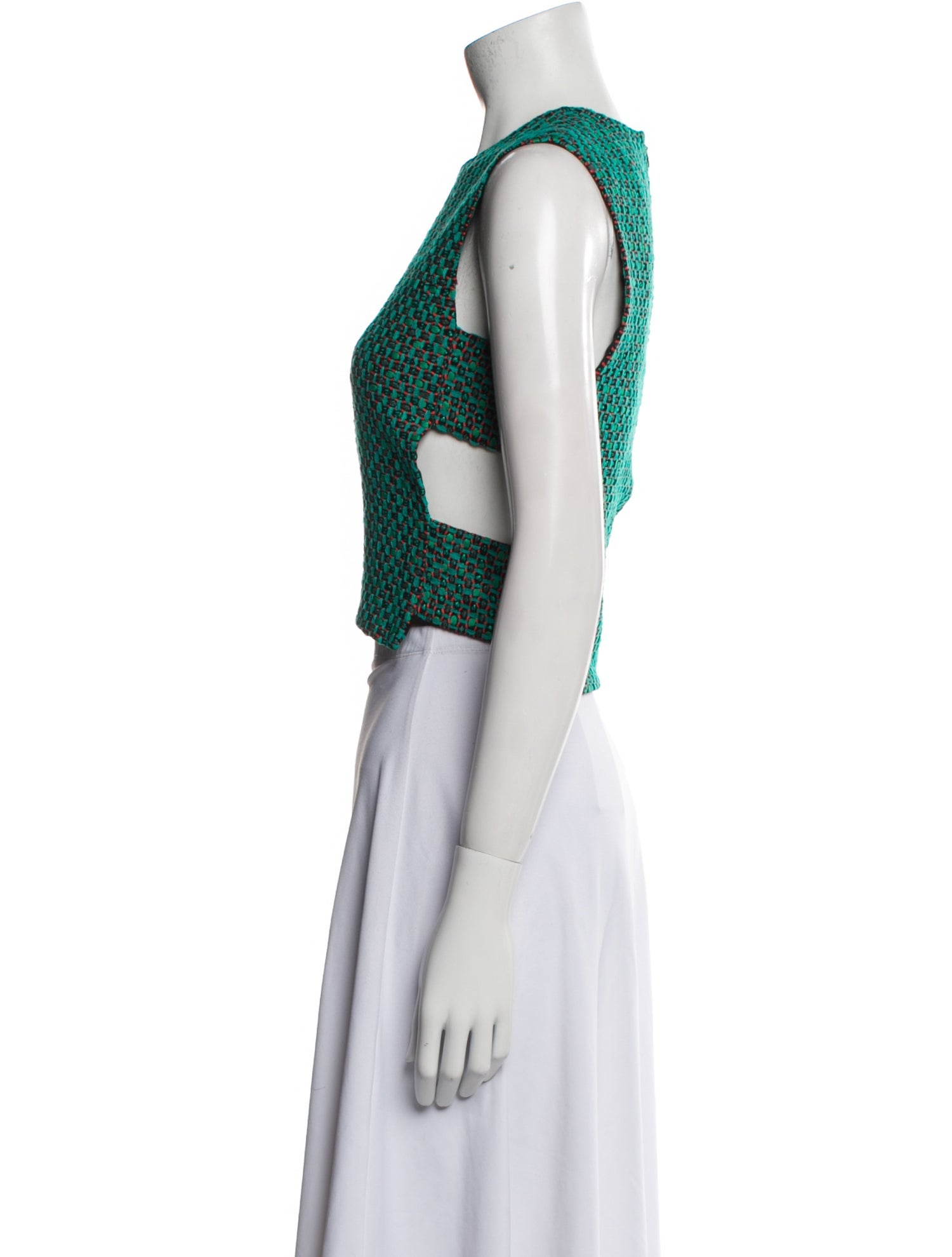 Novis Printed Crew Neck Crop Top