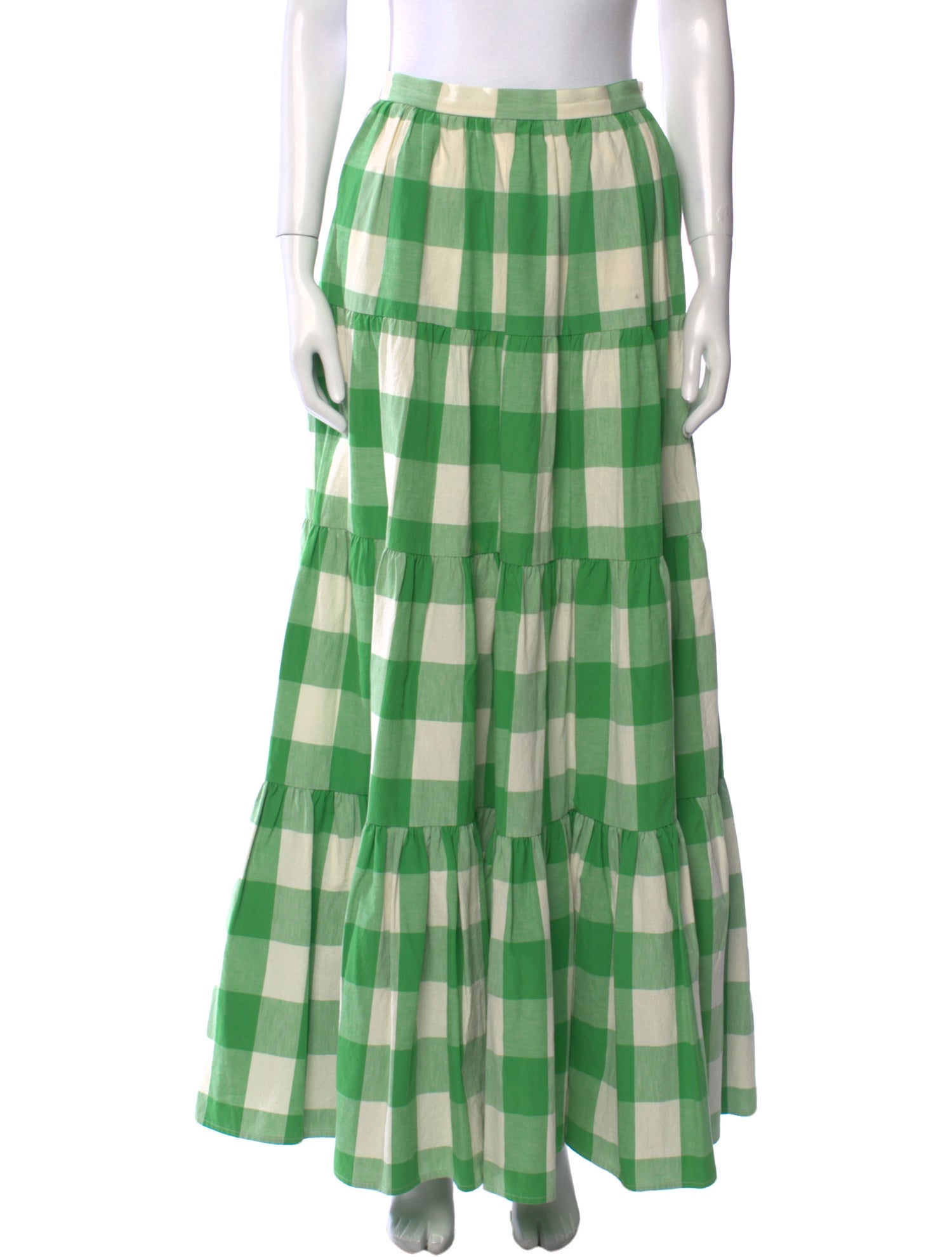 Novis Plaid Print Long Skirt