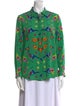 Novis Silk Printed Button-Up Top