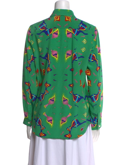 Novis Silk Printed Button-Up Top
