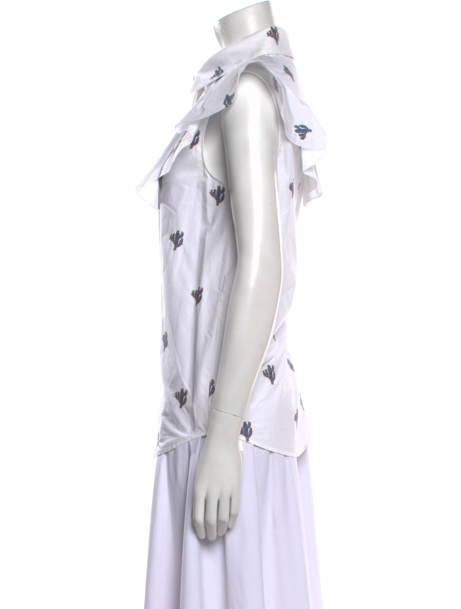 Novis Printed Short Sleeve Button-Up Top