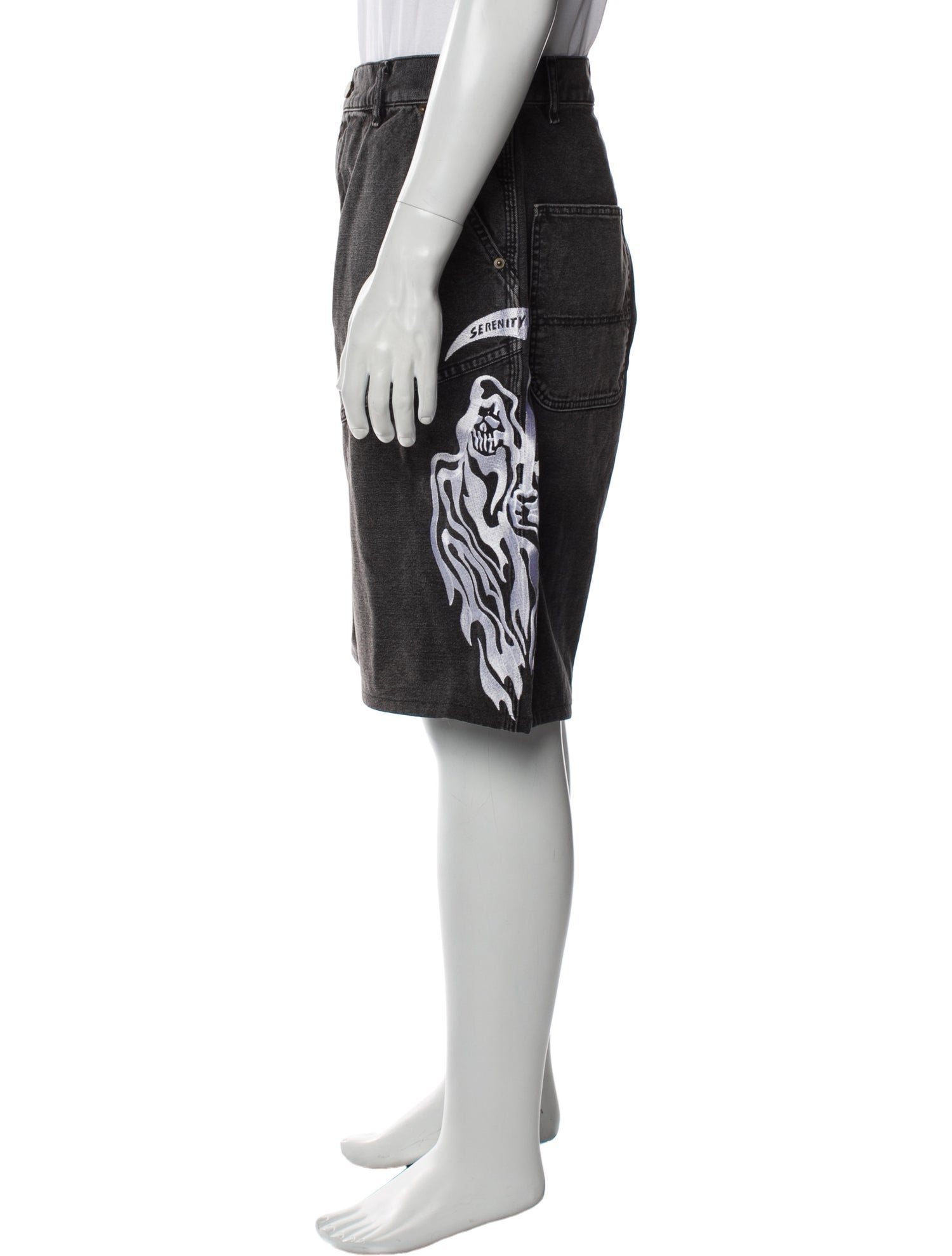 Warren Lotas Graphic Print Denim Shorts