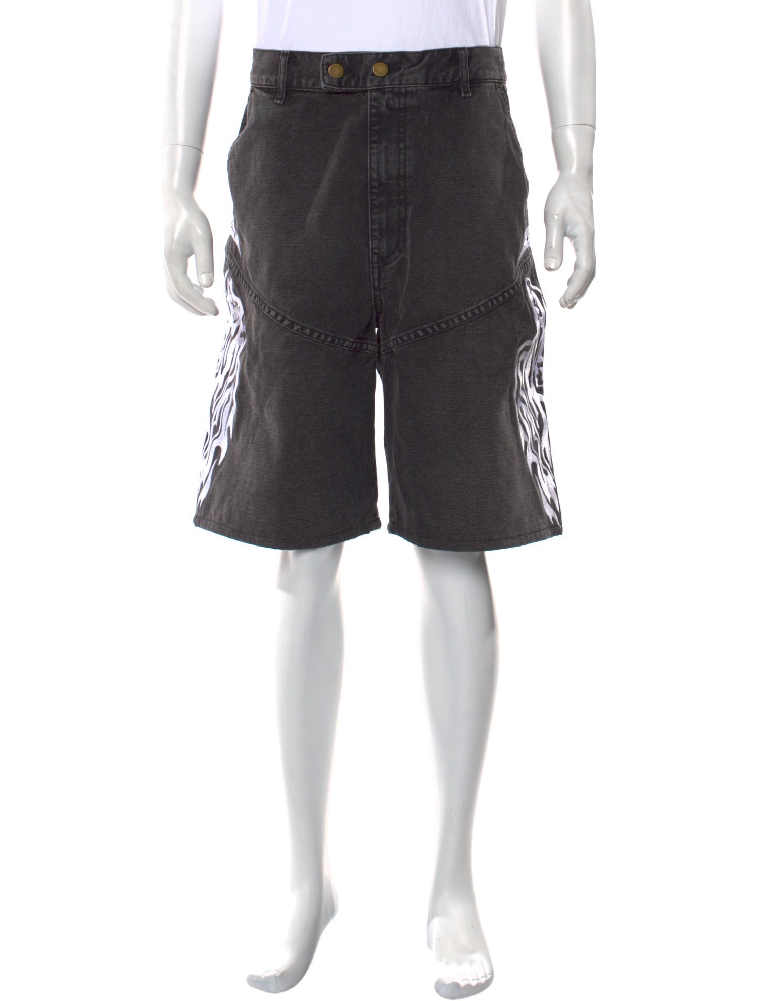 Warren Lotas Graphic Print Denim Shorts