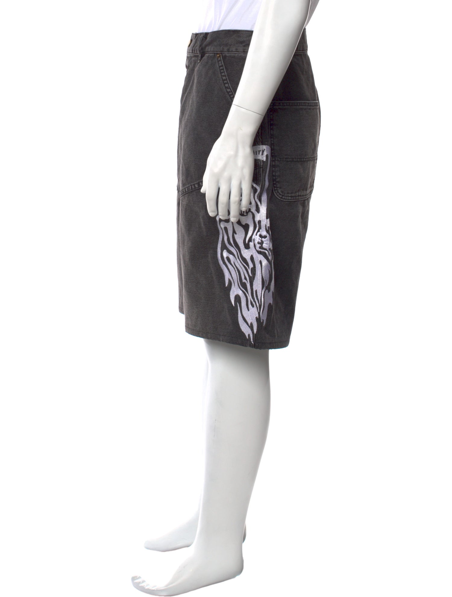 Warren Lotas Graphic Print Denim Shorts