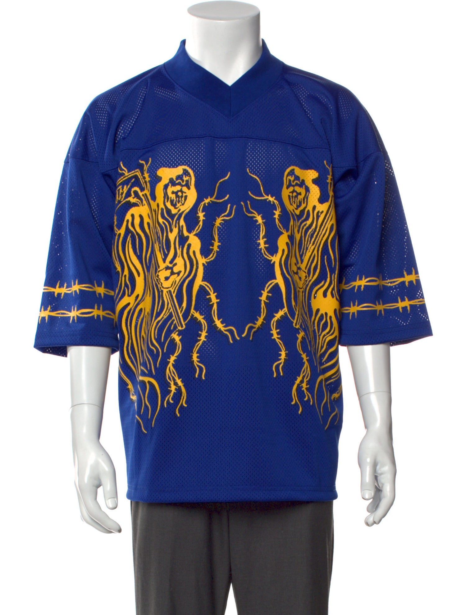 Warren Lotas Graphic Print V-Neck Jersey w/ Tags